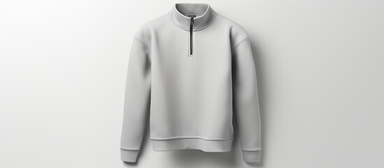 Canvas Print - A gray pullover is showcased in a mock up image with an empty copy space on a white background