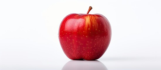 Poster - A red apple is shown in isolation on a white background with ample space around it for copy or other images