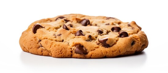 Poster - A chocolate chip cookie is shown in a frame with a white background providing ample space for additional content or text
