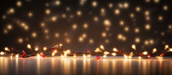 Poster - a festive christmas lights garland with ample room for text or images in the background