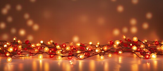 Poster - a festive christmas lights garland with ample room for text or images in the background