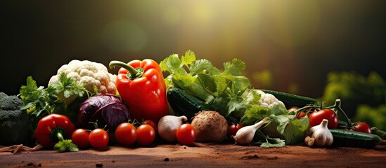 Poster - Nature background with fresh bio vegetables perfect for copy space image