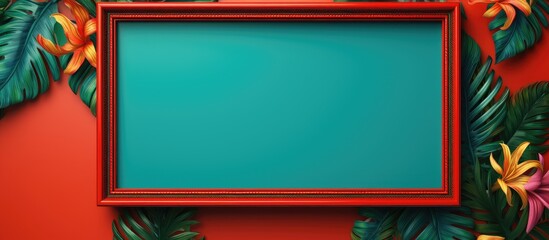 Leinwandbilder - A picture frame placed on a vibrant background that allows for the inclusion of additional visual elements within the frame