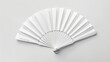 © Zahid - Mockup of a white folding hand fan set apart against a white background