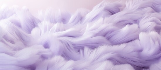 Poster - Soft fluffy light violet periwinkle blanket on a white cotton texture background Ample copy space image