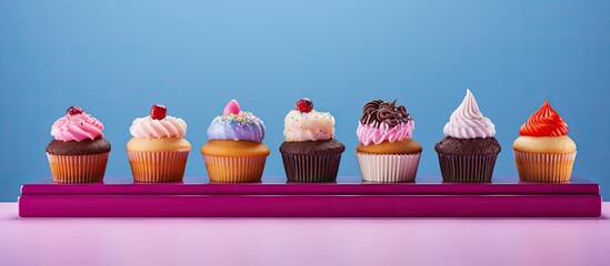 Aufkleber - The cupcake stands out on a vibrant and richly colored backdrop creating a visually appealing composition with plenty of copy space