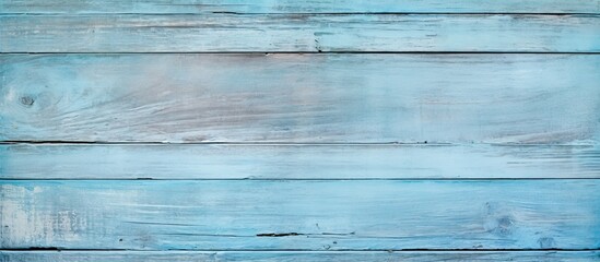 Aufkleber - A vintage teak surface board or grunge plywood with a natural old antique pattern creating a pastel blue wooden wall texture background for design artwork or a floor Ample copy space image is availab