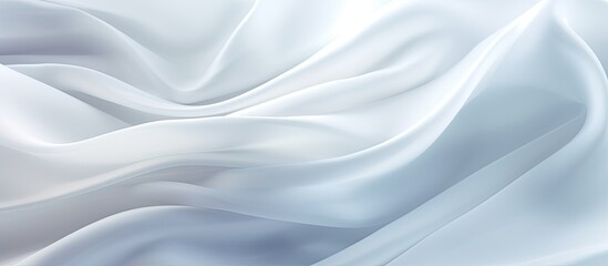 Poster - Abstract white cloth background with soft waves ideal for copy space image with bedding sheets