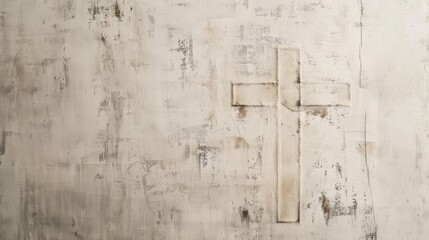 Wall Mural - Christian copy space featuring a blank canvas with a cross outline, suitable for artistic or creative-themed designs