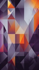 Poster - Purple-orange vertical abstract background of lines and polygons. AI generative.