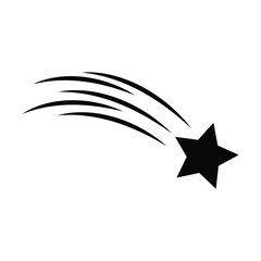 Poster - shooting star icon on white background. black shooting star. meteorite and comet symbols. flying com