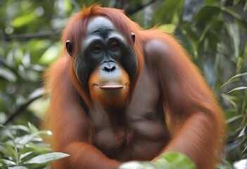 Canvas Print - A view of an Orang u Tan in the Jungle