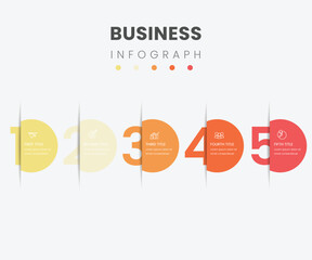 Poster - business infographic template. thin line design with numbers 5 options or steps.