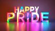 Celebrating Pride Month 2024: Rainbow Letters Spell 'PRIDE MONTH' Symbolizing Diversity, Inclusion, and Empowerment, with Ample Copy Space for Messages or Logos. 
