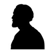 Silhouette of an old man, old man - vector illustration