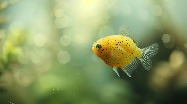 Tiny, adorable fish with unique bumps swim gracefully within the transparent confines of a glass aquarium.