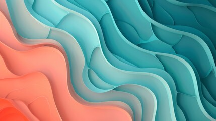 Wall Mural - Abstract gradient design in shades of teal and coral