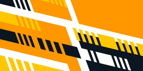 Poster - Abstract yellow and black landscape wide banner vector design. vector illustraton background with horizontal layout. diagonal element for cover wrap car