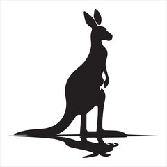 Wall Mural - Kangaroo silhouette,Kangaroo Vector illustration, Kangaroo isolated on white background