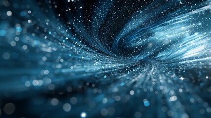 Wall Mural - abstract space sim with zoom-in effect on deep blue cosmic backdrop.