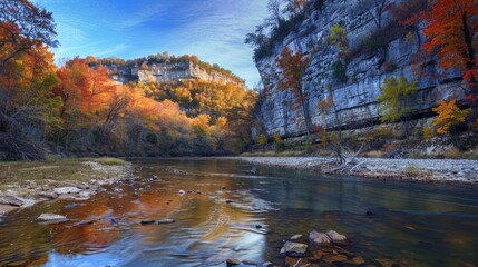 Exploring the Beauty of Buffalo National River Arkansas: Tyler Bend Campground Area with Cliff,