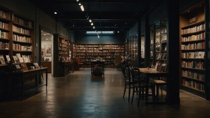 Wall Mural - photo of a library with many books in an elegant classic style made by AI generative