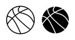 Basketball icon set. basket ball game sport vector symbol in black filled and outlined style.