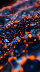 Poster - Animation slow moving of molecules or network . Animation of seamless loop. abstract background.