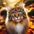 © can - A maine coon cat with yellow eyes image art realistic has illustrative meaning illustrator.