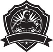Bodybuilder. Fitness club logo icon  isolated on white background
