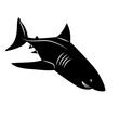 shark swimming silhouette on a white background vector