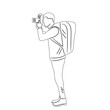 photographer sketch on white background vector