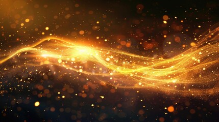 Poster - A stunning golden wave of light, perfect for various design projects