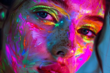 Poster - This image showcases a vibrant background with a blur of shapes and colors on the sides