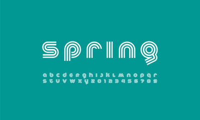 Canvas Print - stylized striped font minimalistic trendy alphabet