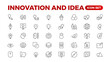 © artnazu - Innovation line icons collection. Technology, creative, icons. UI icon set. Thin outline pack. Idea Creative idea, brainstorming, solution, thinking and innovation Lightbulb with brain outline icon.