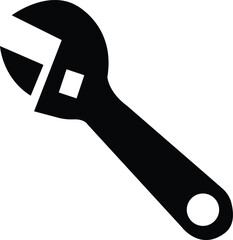 Wall Mural - wrench tool icon. screw wrench Black flat. Repair service symbol