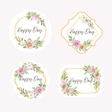 Fototapeta Tulipany - beautiful floral summer and autumn labels design