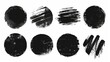 Black painted grunge round stains set, template for modern urban design