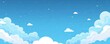 © qorqudlu - A whimsical cartoon-style illustration featuring a blue sky with stylized puffy clouds, twinkling stars, and a sense of joy