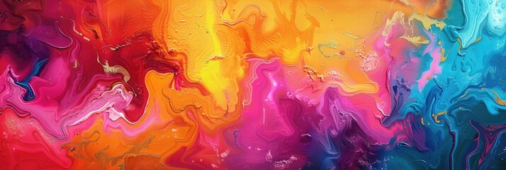 Oil Texture. Contemporary Design with Abstract Multicolored Painting Background