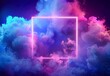 © qorqudlu - Intensely colored clouds with neon glow and empty center rectangle suggest a mystical or futuristic theme