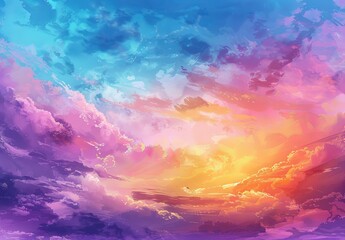 Colorful sky with sunset or sunrise, pastel sky background with space for