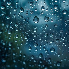 Canvas Print - Raindrops on Glass Surface for Umbrella or Raincoat Product Line Concept