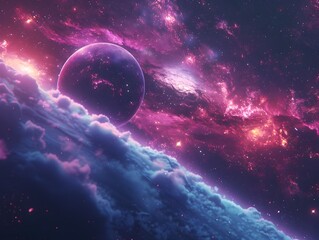 Poster - Captivating Galactic Backdrop for Innovative Tech and Futuristic Gadget Presentation Concepts in Boundless Cosmic Wonderland