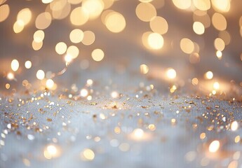 Poster - A close-up bokeh image that showcases the glittering effect of light reflecting off a textured, golden surface