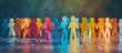 © tanapat - A group of colorful paper people standing in line, representing diversity and community within the business world