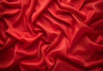 Sticker - Luxuriant red satin fabric makes for a visually rich texture, conveying elegance and depth