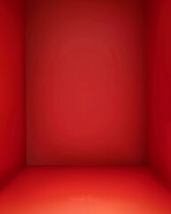 Poster - A simple yet striking image of an empty red room with a subtle gradation and ambient lighting effect Perfect for minimalist and abstract concepts