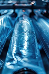 Aufkleber - Detailed view of a conveyor belt in a factory. Suitable for industrial concepts